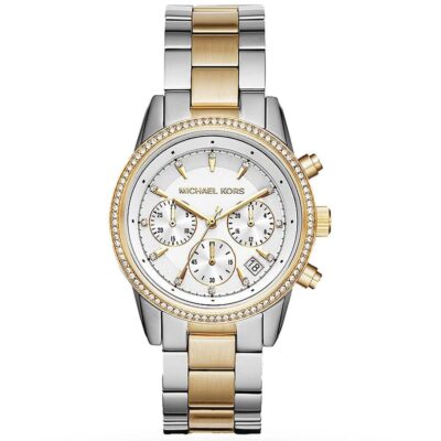 Michael Kors Ladies Ritz Gold Chronograph Watch - MK6474